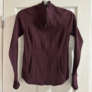 Athleta Salutation burgundy ribbed jacket